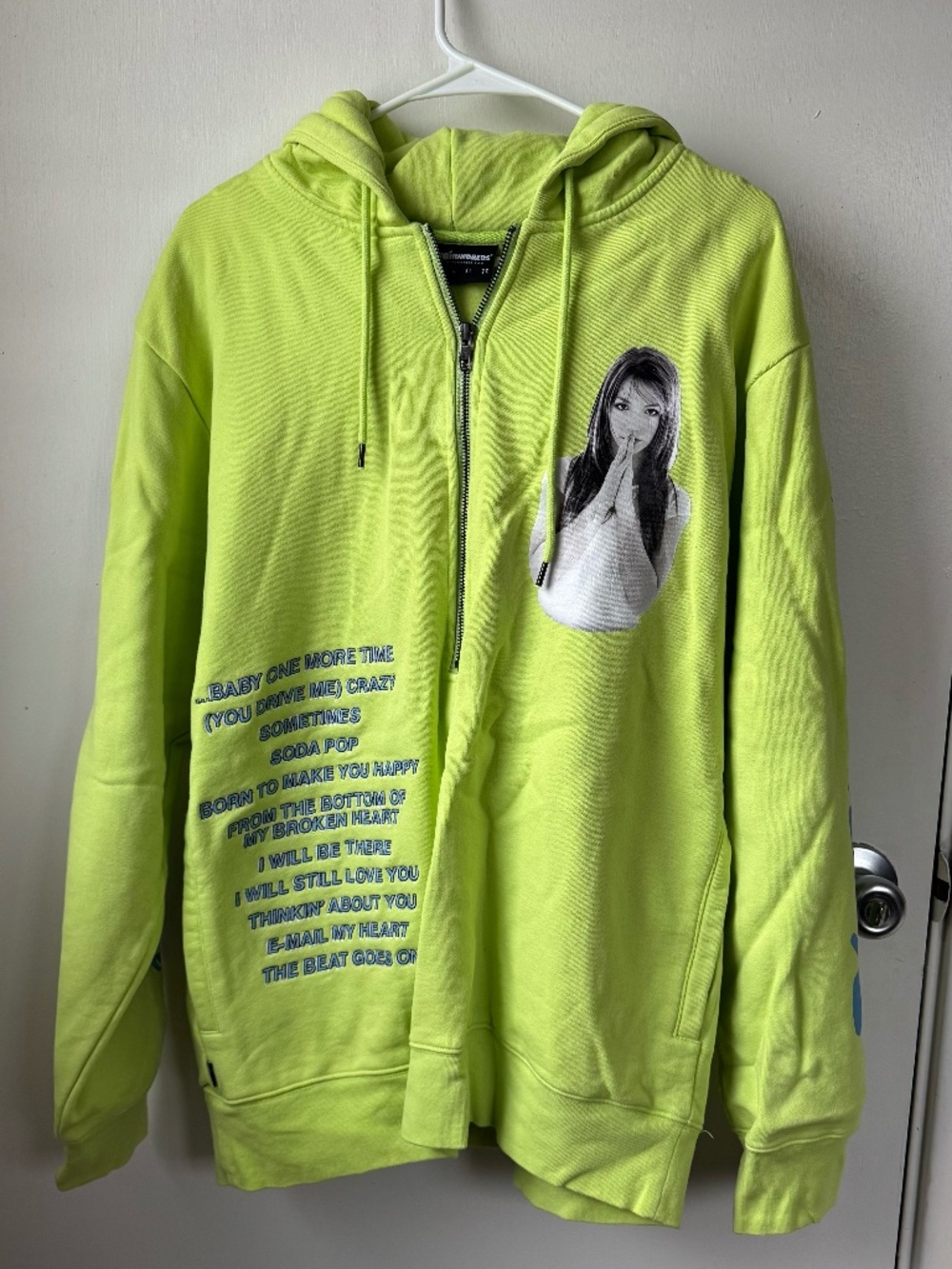 THE HUNDREDS size medium lime green zip-up jacket